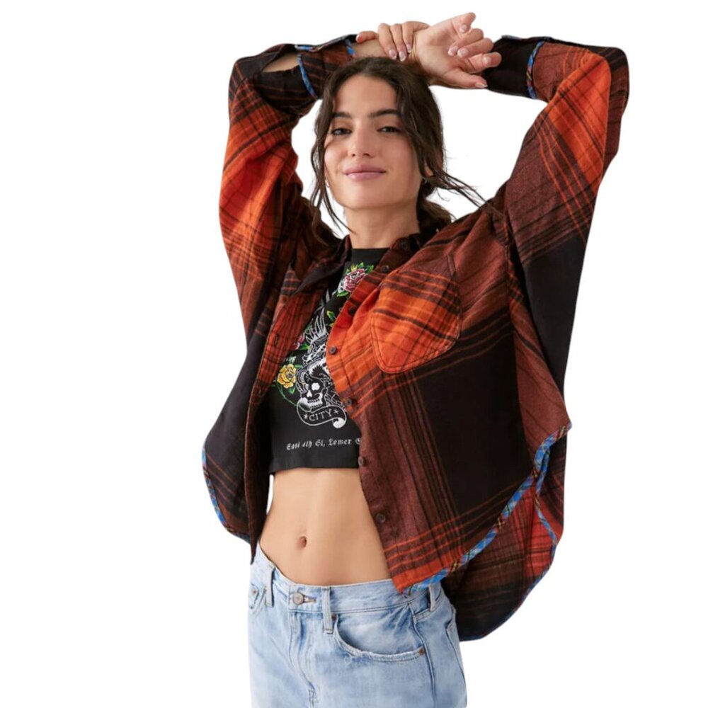 Urban Outfitters BDG Karl Slouchy Plaid Flannel Button Down Shirt, NWT, L